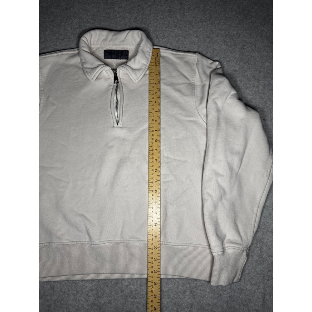 Abercrombie & Fitch Premium Polished White S Collard sweatshirt Preppy Coastal - Picture 6 of 10